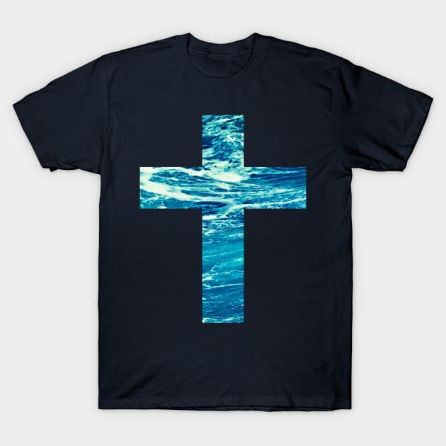 Living Water Christian Cross T-Shirt by ChristianShirtsStudios